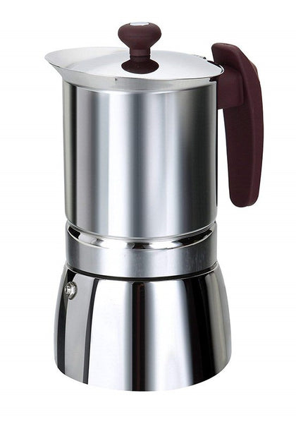 Cafetière italienne inox 6 tasses tous feux dont induction