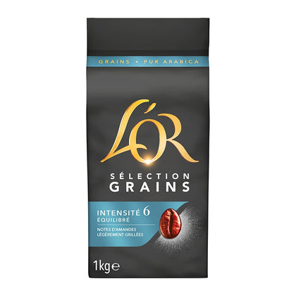 Café grains L'OR Selection grains 1kg pour broyeurs et robots café